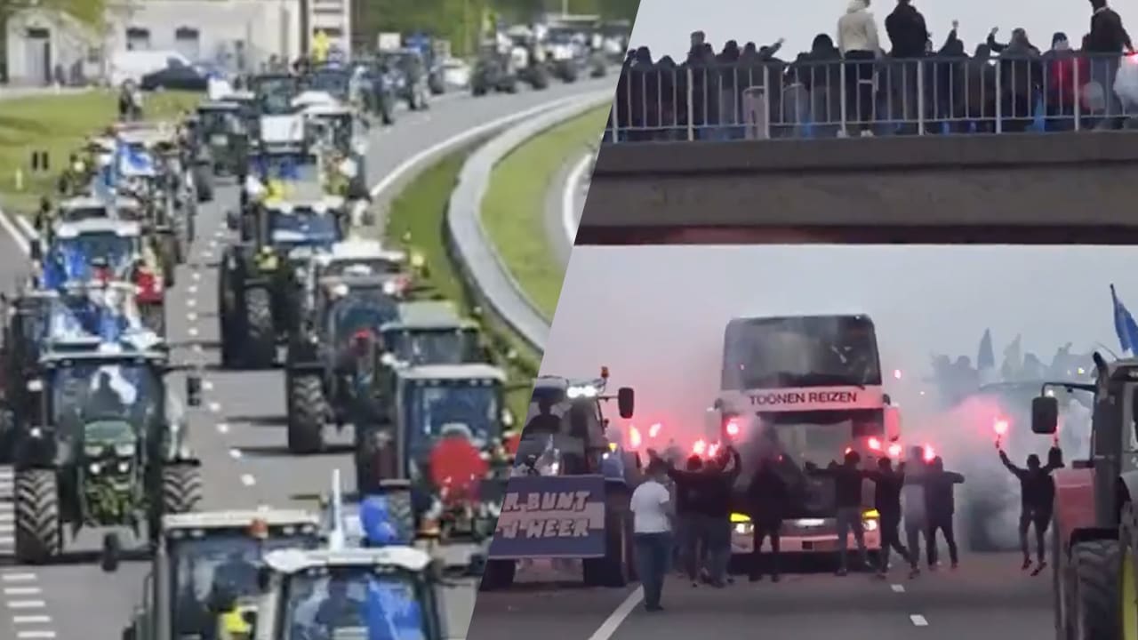 VIDEO: De Graafschap-supporters veroorzaken lange file op de A18 