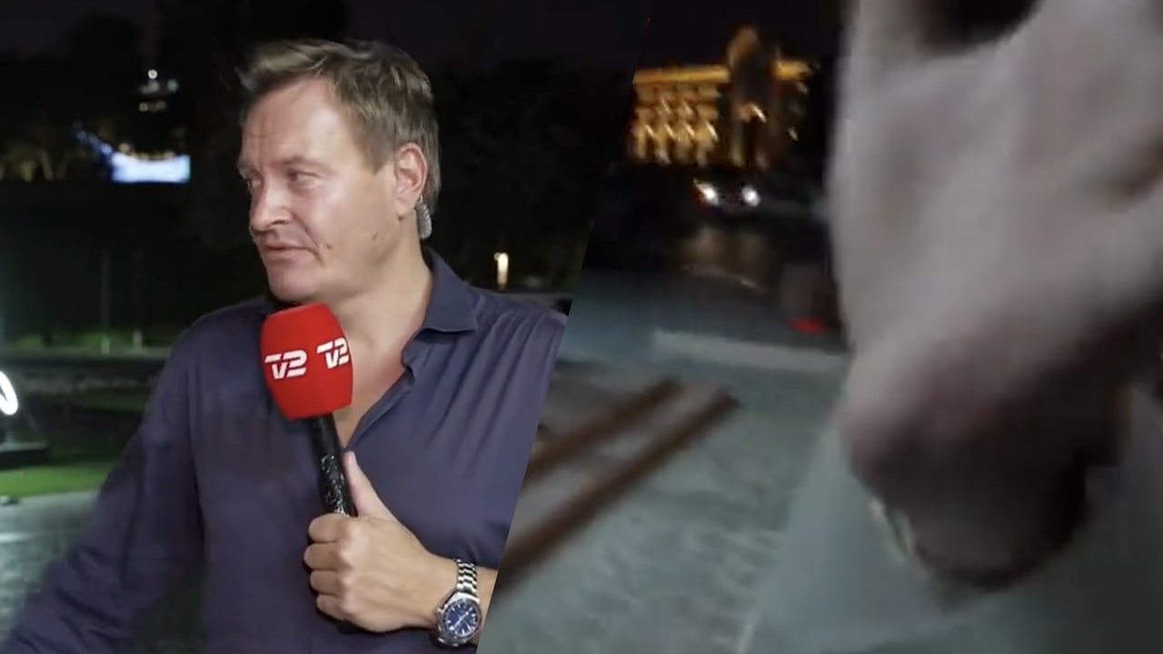 Deense live-uitzending onderbroken door beveiliging in Qatar: 'Je wilt de camera slopen?!'