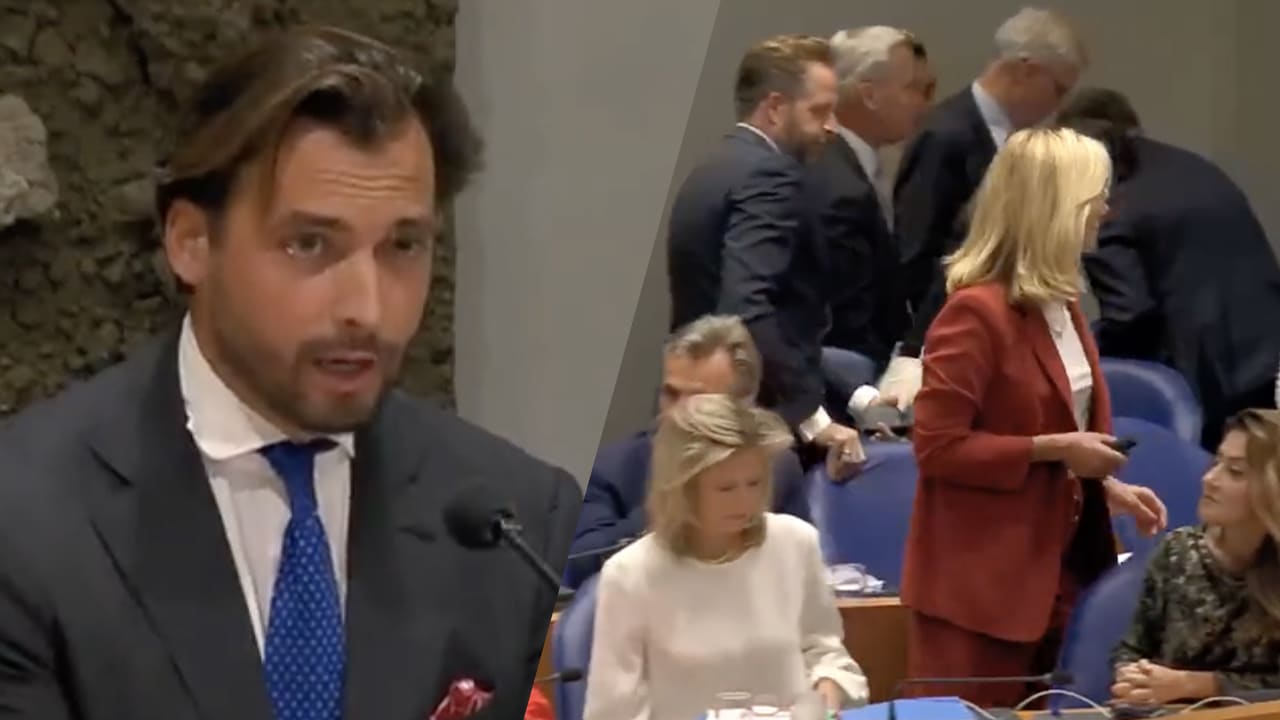 Hele kabinet verlaat zaal na opmerking van Thierry Baudet over Sigrid Kaag