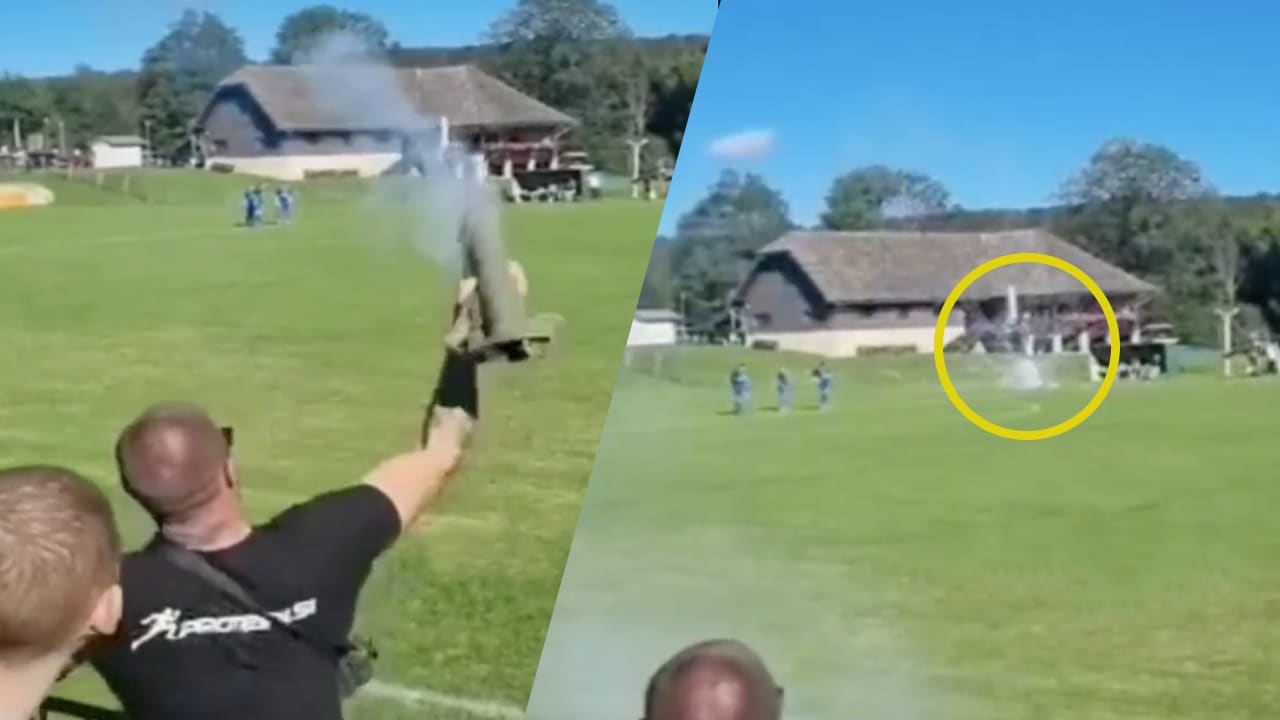 Bizar: Kroatische hooligan vuurt granaatwerper af tijdens voetbalwedstrijd