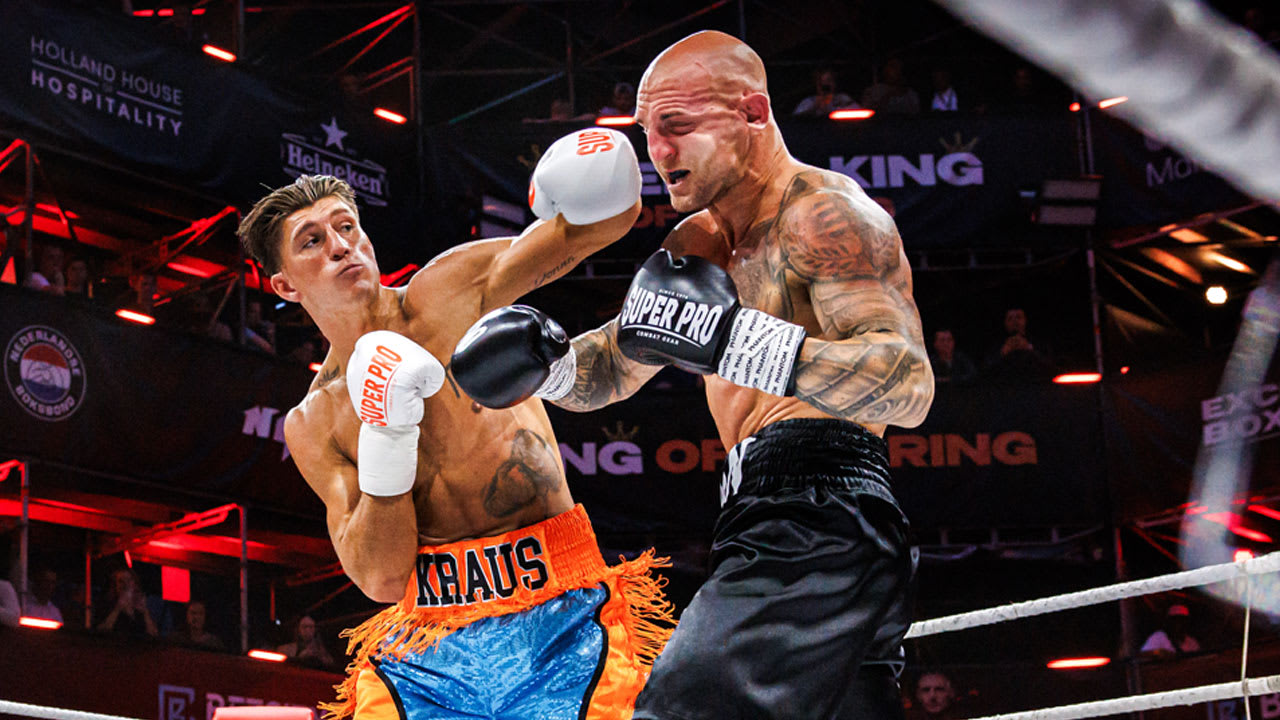 Bokssensatie Kraus slaat weer toe en wint ook zevende profpartij met technische knock-out