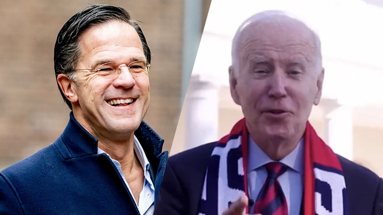 Rutte reageert met gevatte tweet op video Biden na winst Oranje op Amerika: 'Sorry Joe...'