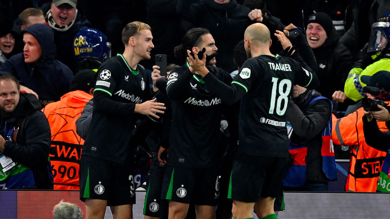 Feyenoord stunt met 3-3-gelijkspel bij Manchester City