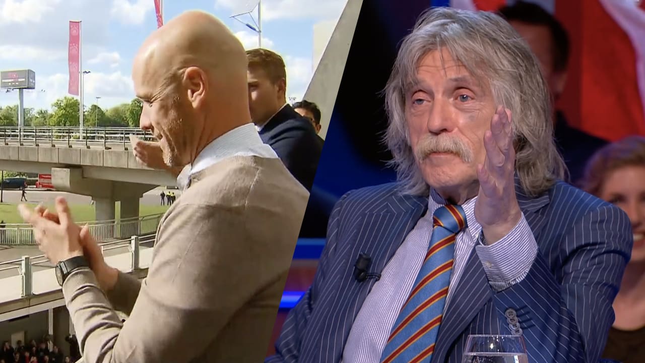 Johan lacht om dansende Ten Hag: 'Staat hij de koeien te melken?'