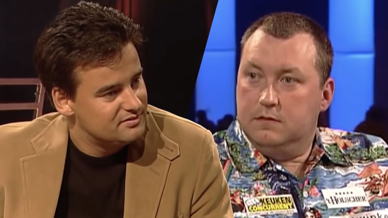 Classic: Wilfred interviewt darter Wayne Mardle, die niet weet dat hij live op televisie is