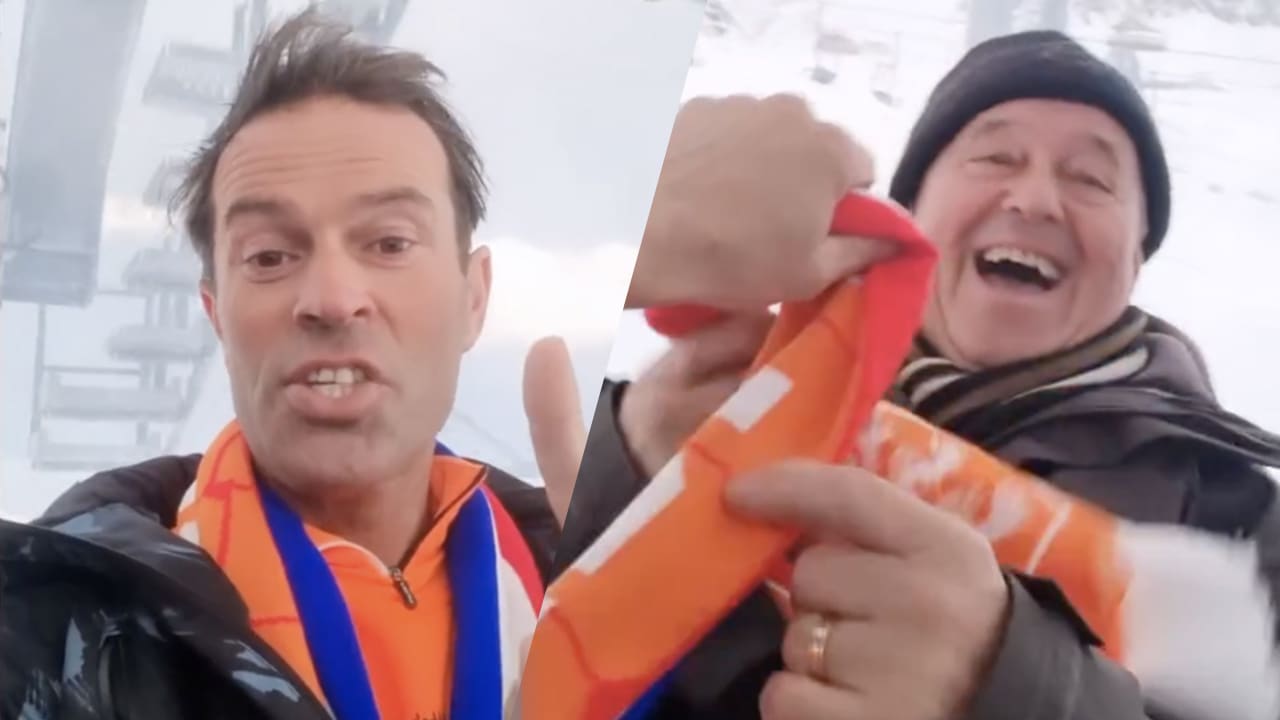 Bas Nijhuis dolt met Duitsers in skilift: 'Deutschland ist nach hause, hé?'