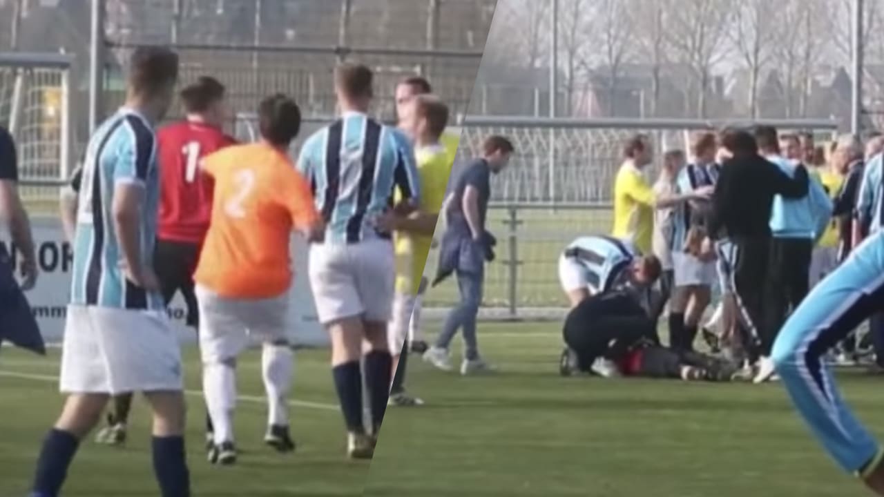 Grensrechter slaat keeper knock-out in Hoofddorp