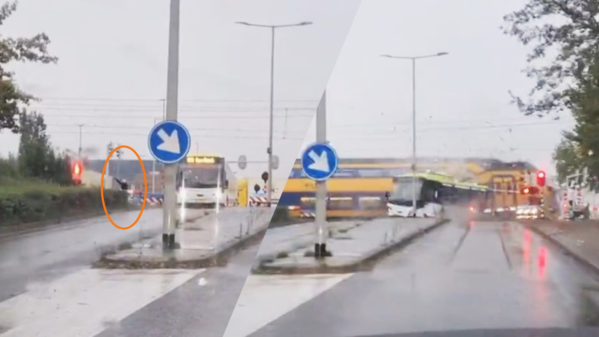 ZIEN: Trein ramt bus op overweg, chauffeur probeert machinist nog te waarschuwen