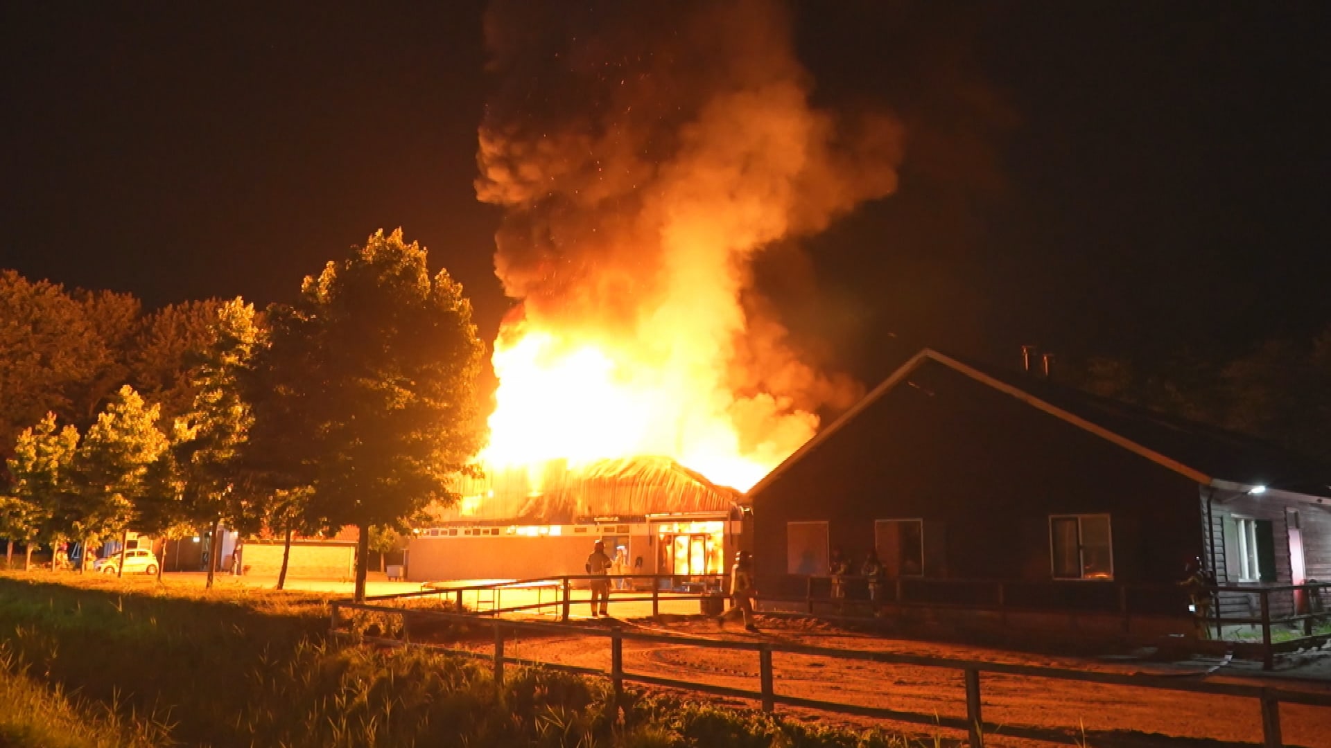 Felle brand verwoest paardenstal in Zeewolde: achttien paarden dood