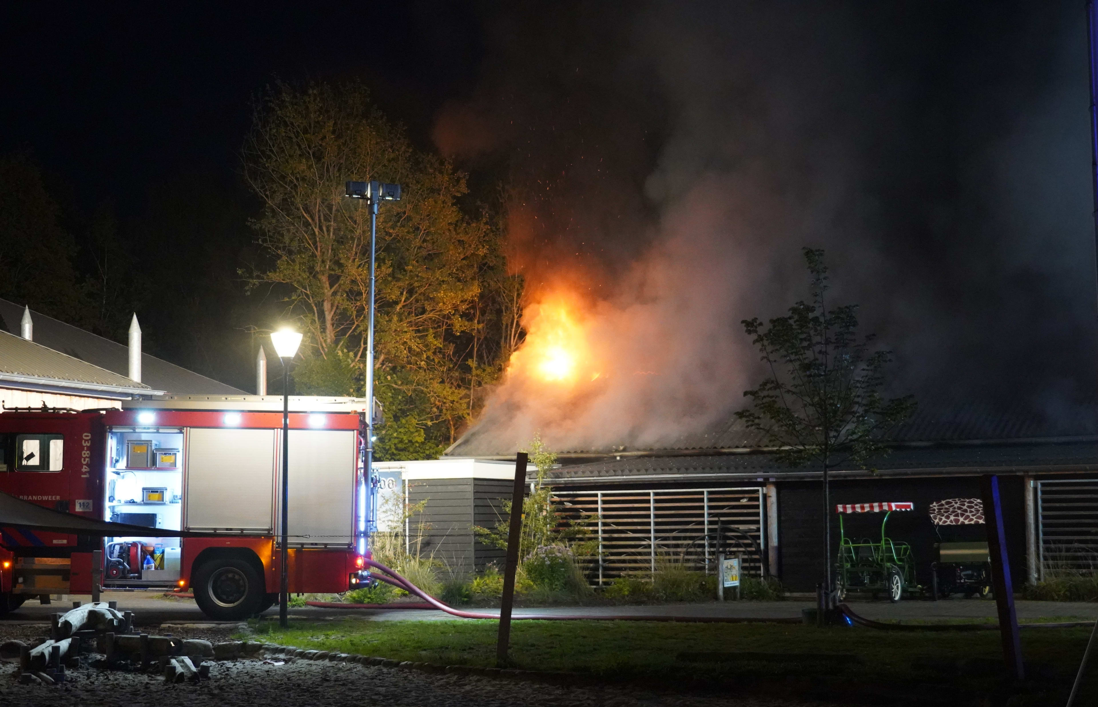Brand in loods bij vakantiepark Land van Bartje