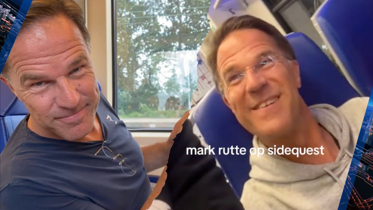 Van Tweede Kamer naar tweede klas: filmpjes van Rutte in de trein gaan viraal