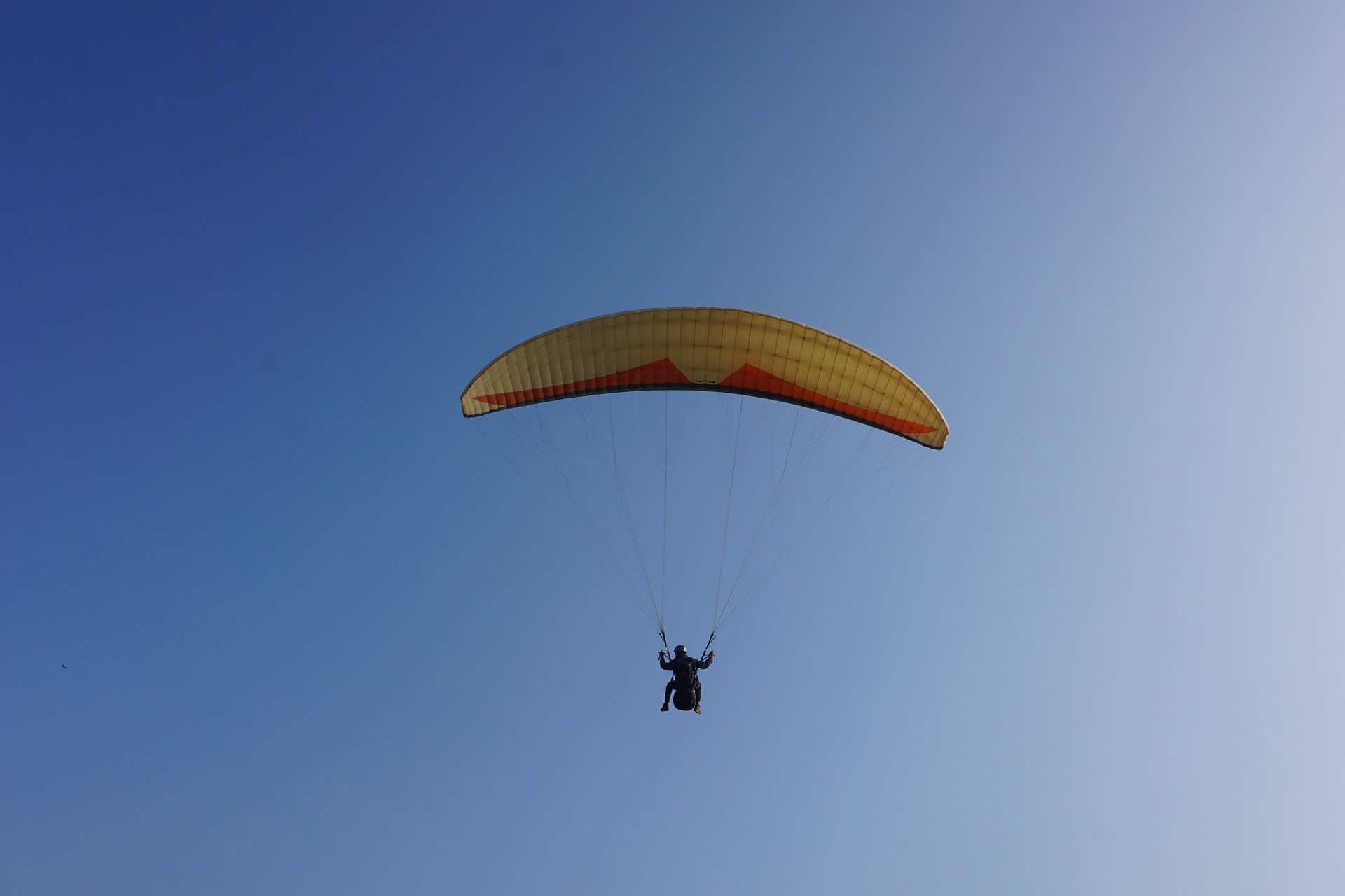 Parachutist komt seconden voor aftrap Frankrijk-Duitsland neer op veld