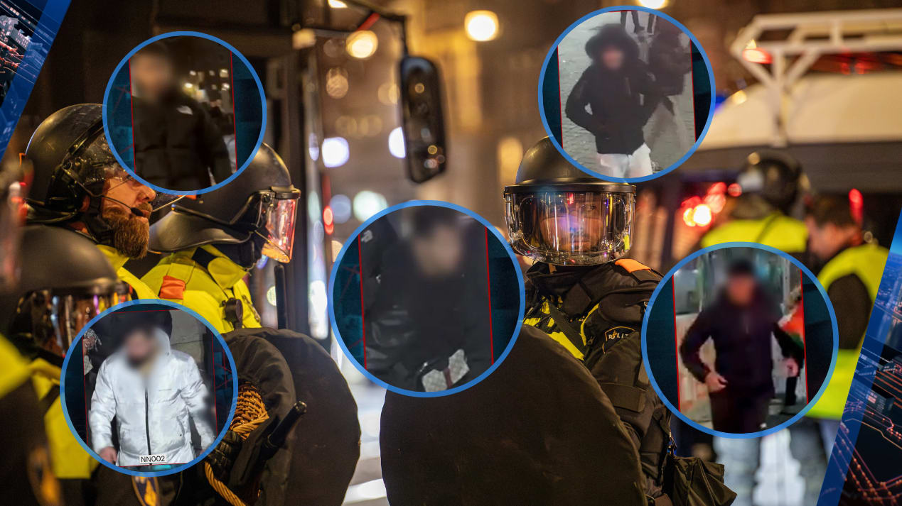 Politie verspreidt foto's van zwaarste geweldplegers Amsterdam