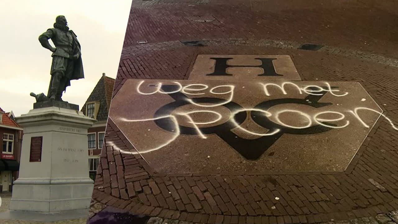 Nieuw protest tegen standbeeld JP Coen, gemeente Hoorn doet aangifte vanwege bekladdingen