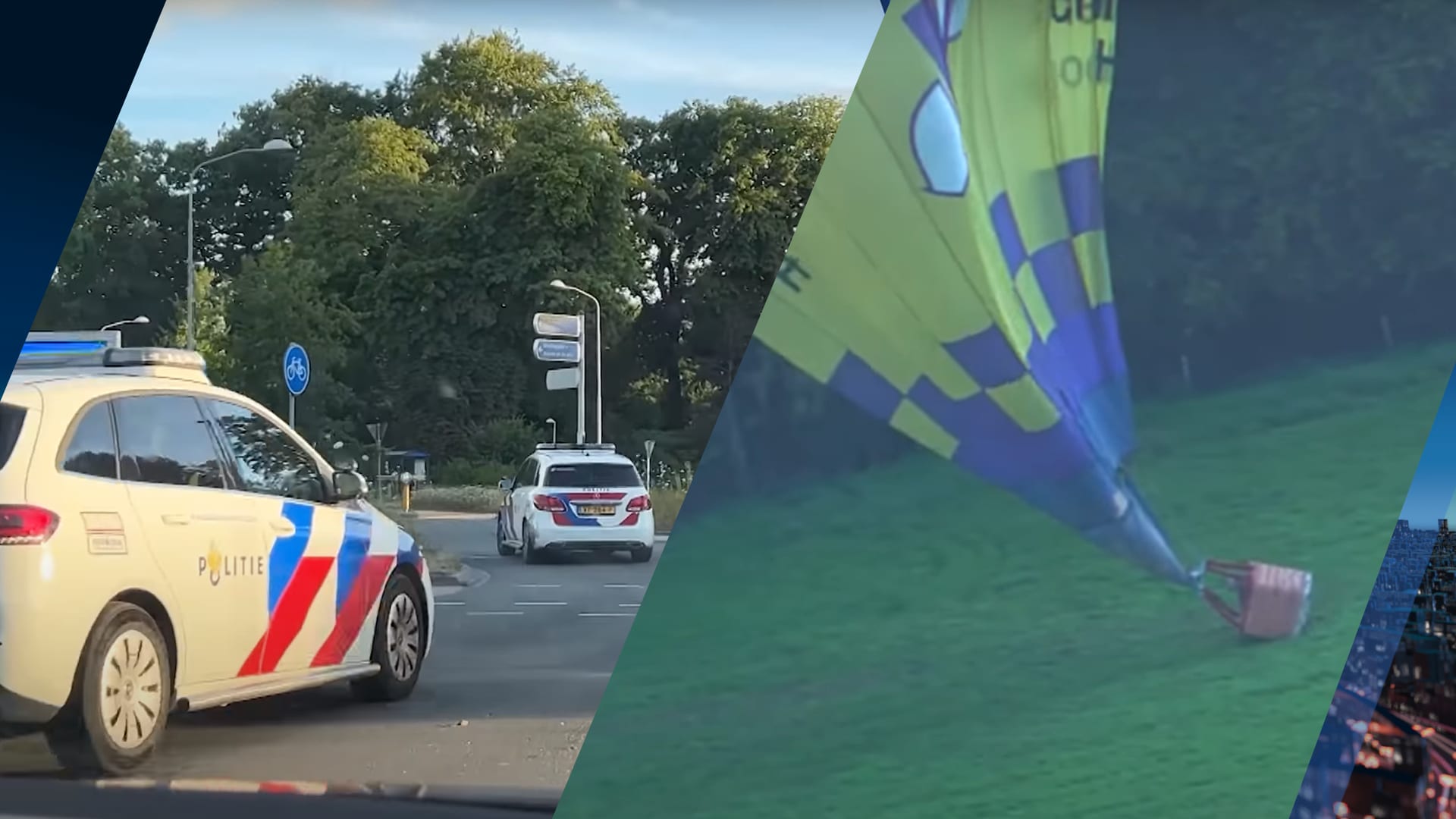 Politie deelt spectaculaire bodycambeelden van redding neerstortende luchtballon