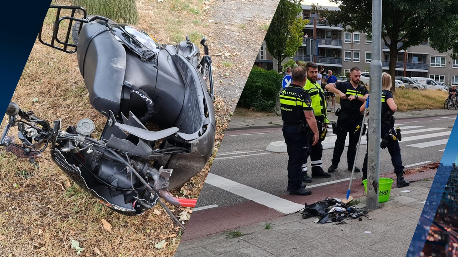 Scooterrijder rijdt tegen lantaarnpaal en komt om het leven