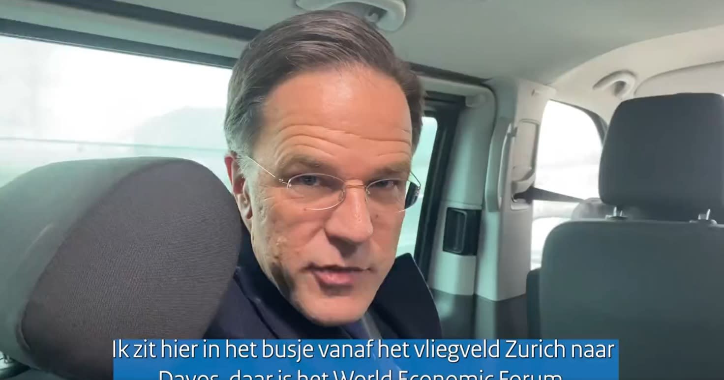 Rutte op weg naar het WEF: 'Niks spannends, wel veel praktischer'