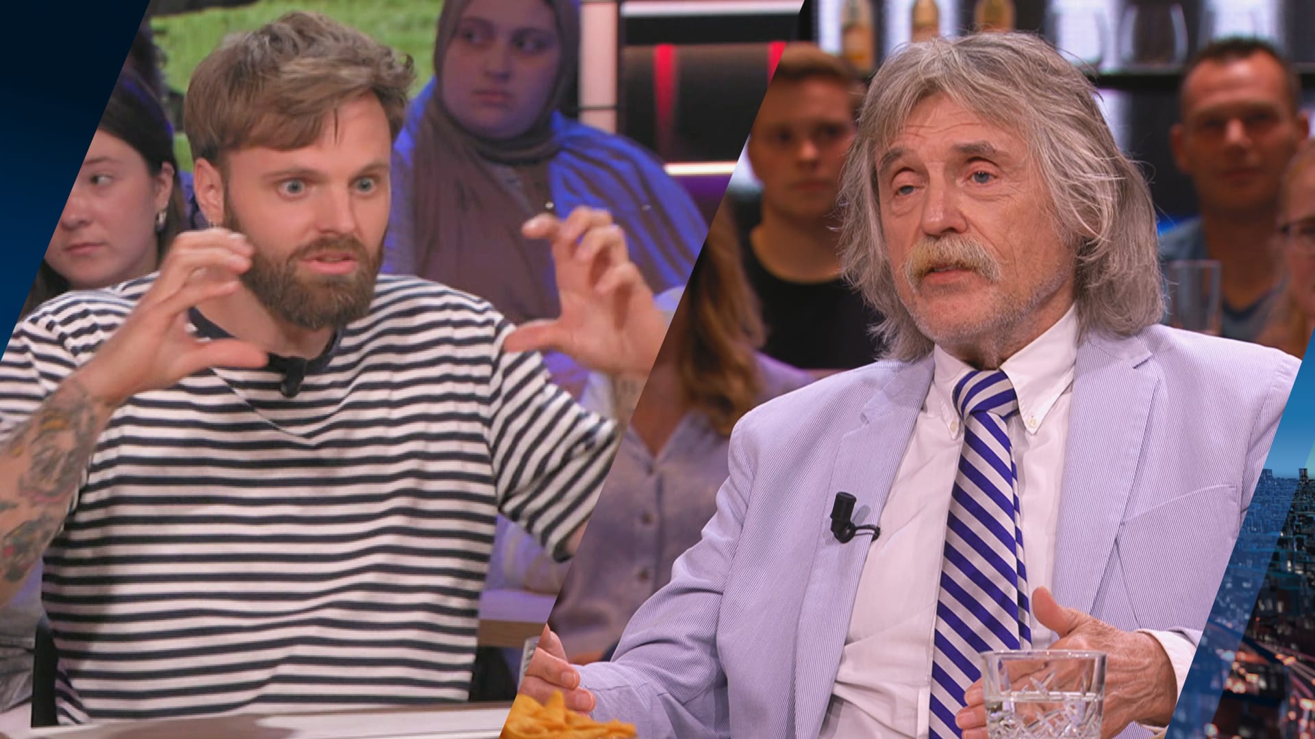 Johan Derksen fel over Tim Hofman: 'Kun je ook even je bek houden?' 