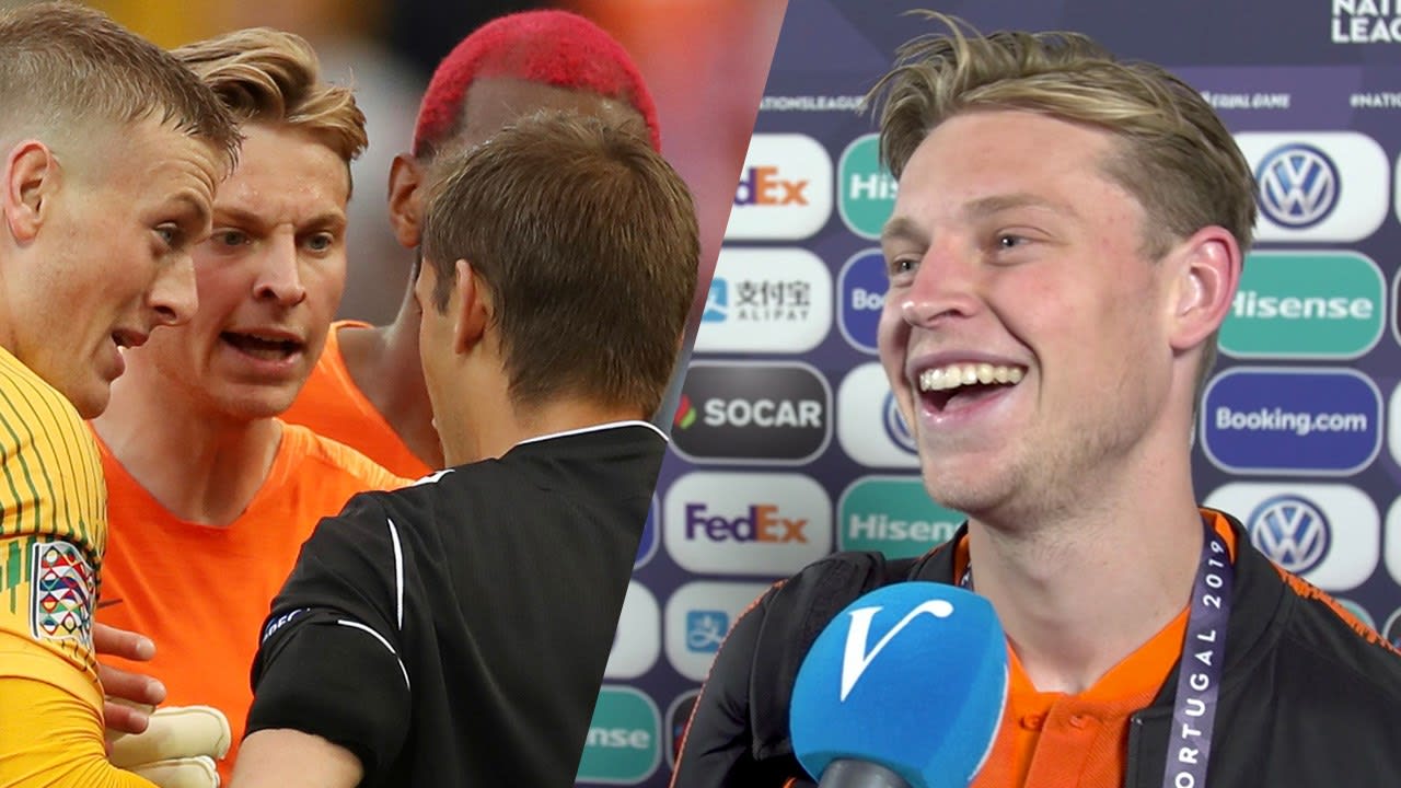 Wat zei Frenkie de Jong tegen scheidsrechter Turpin?