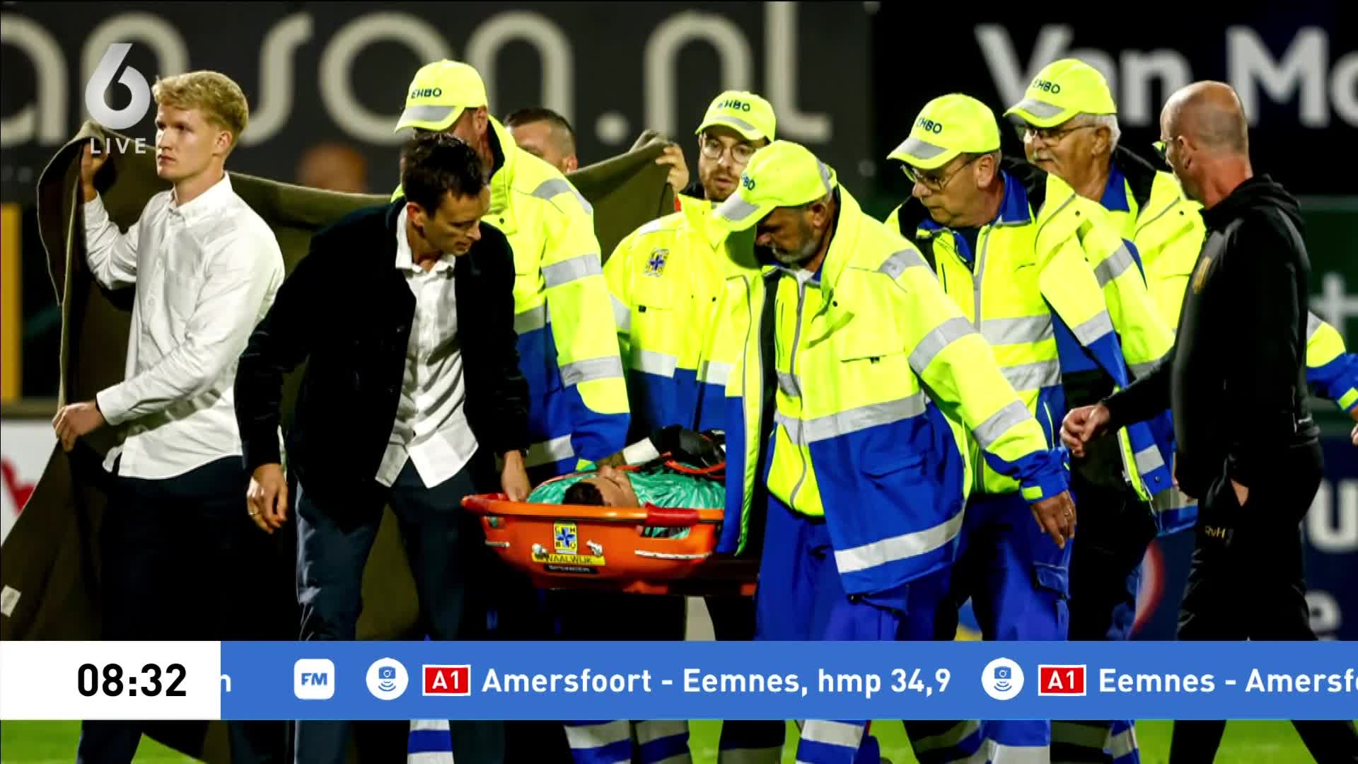 Doelman Vaessen RKC gereanimeerd op veld maar bij kennis naar ziekenhuis gebracht