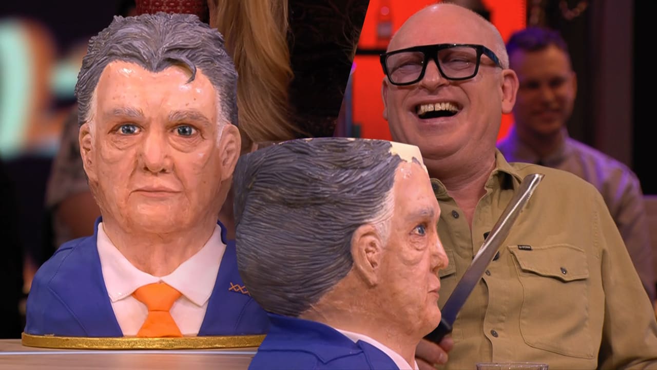 René zet mes in Louis van Gaal-taart: 'Dit is net The Silence of the Lambs!'