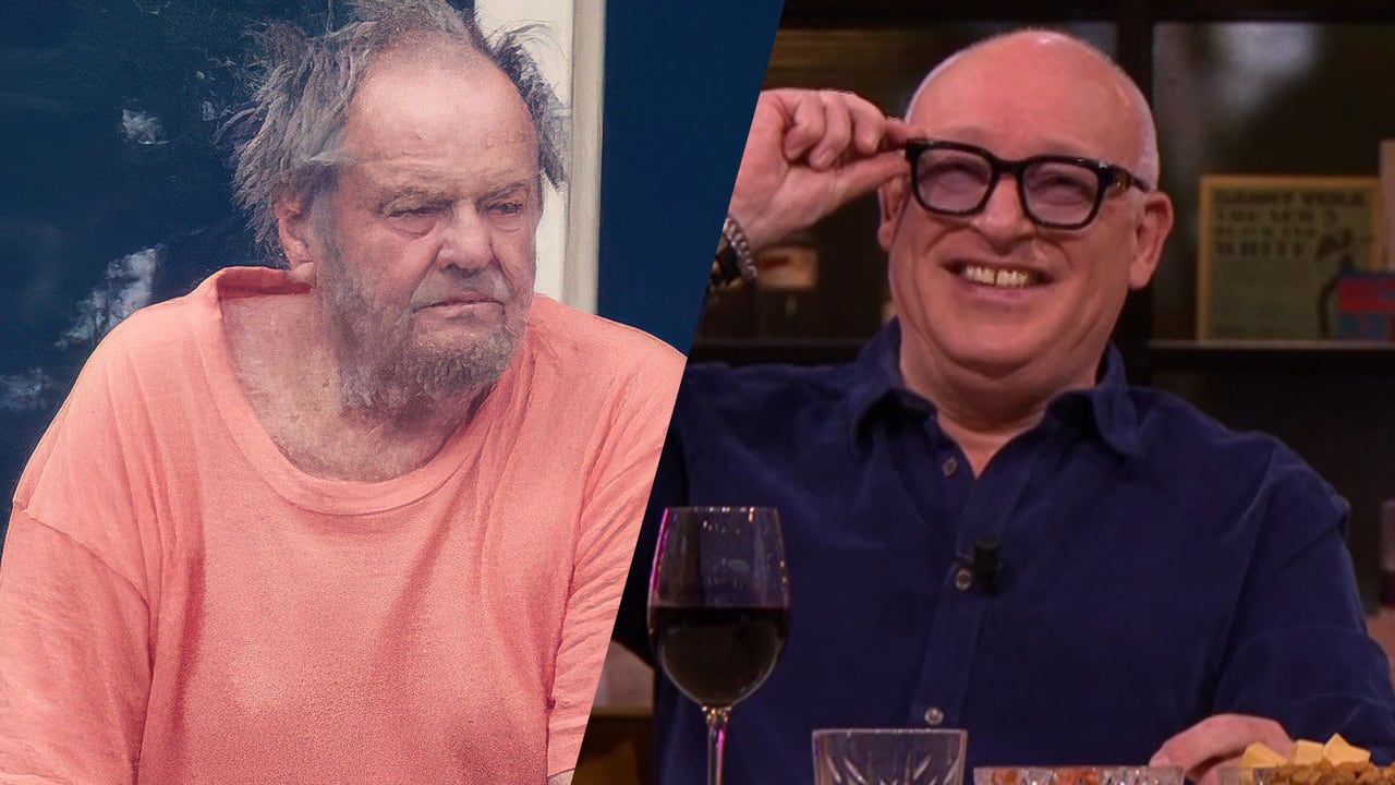 René ziet foto's van Jack Nicholson: 'Hij heeft het niet bij één wijntje gehouden gisteravond!'