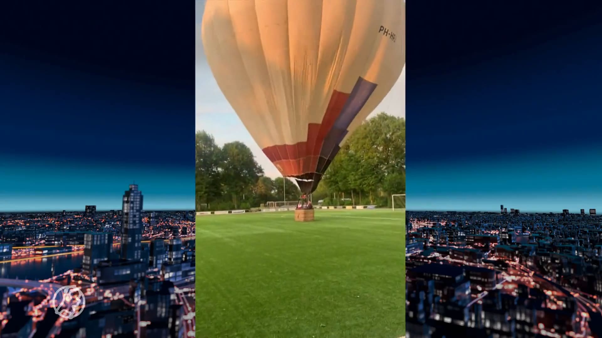 Annemieke en Pim maakten noodlanding met luchtballon op middenstip