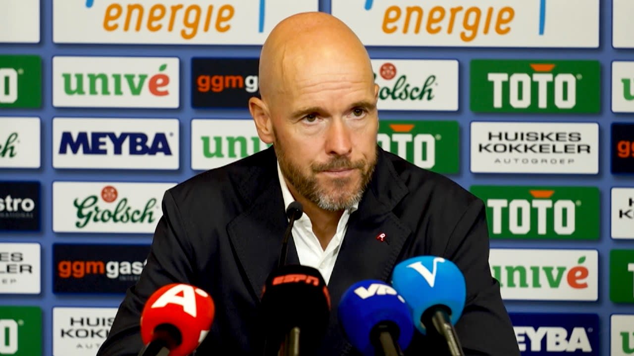 Ten Hag zeer kritisch na puntenverlies Ajax: 'Een hele matige vertoning'