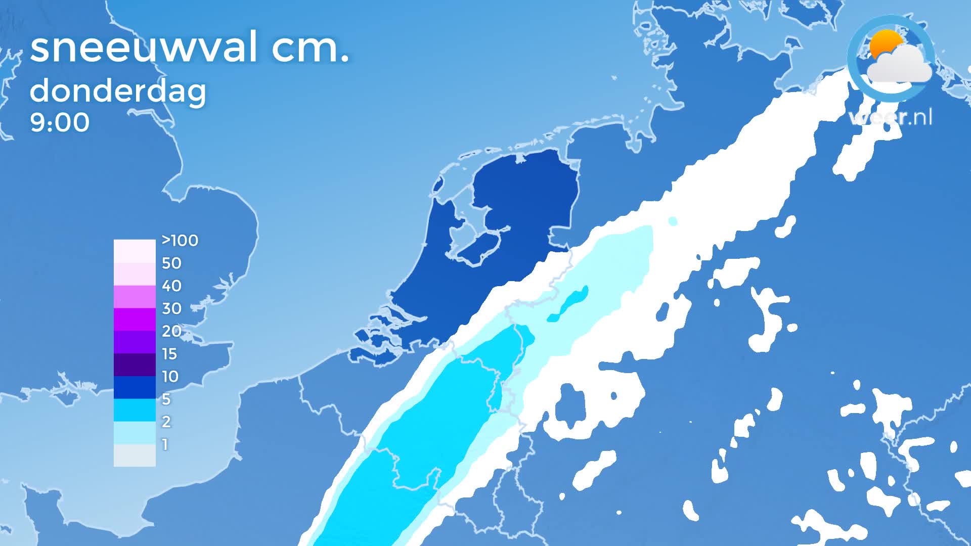 Sneeuw in de nacht van woensdag op donderdag