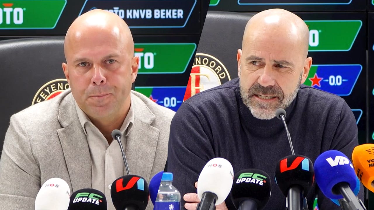 Arne Slot begrijpt frustratie: 'Ik snap heel goed dat Bosz daarvoor een strafschop wil hebben'