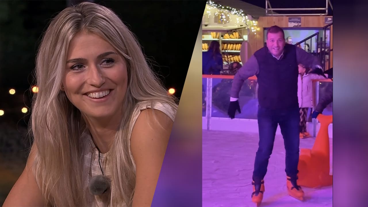 Estavana Polman lacht om stuntelende Rafael van der Vaart op kunstijs