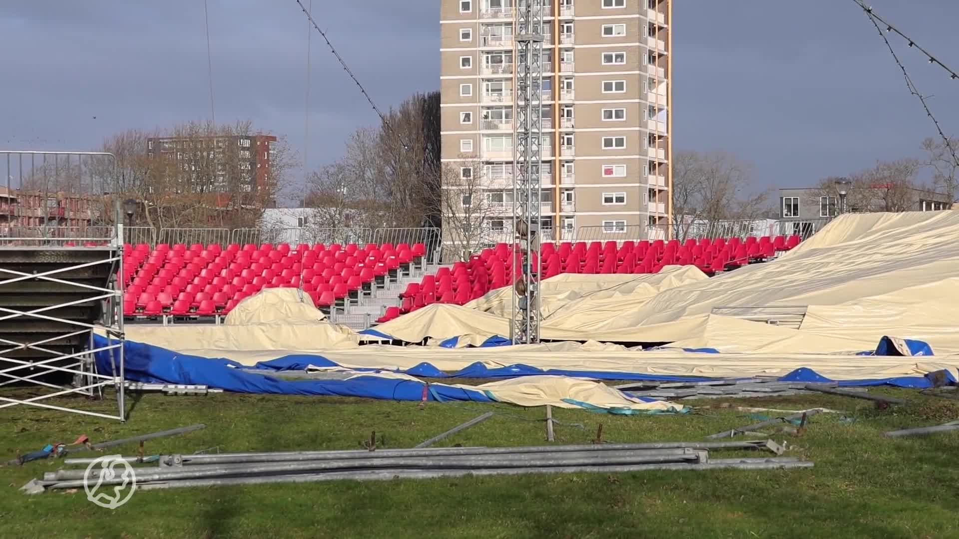 Hoofdtent van Kerstcircus Haarlem verwoest door storm Elin