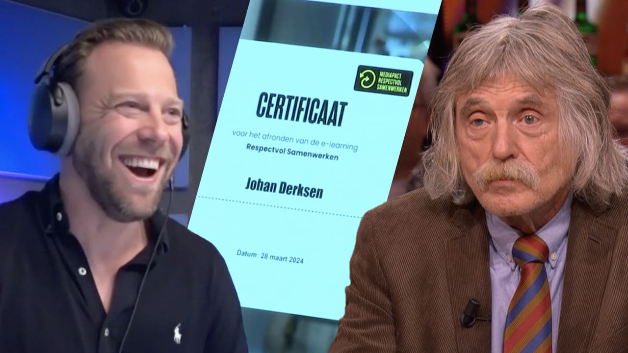 De 538 Ochtendshow maakt certificaat voor Johan voor gedragscursus: 'Hou dit wel stil!'
