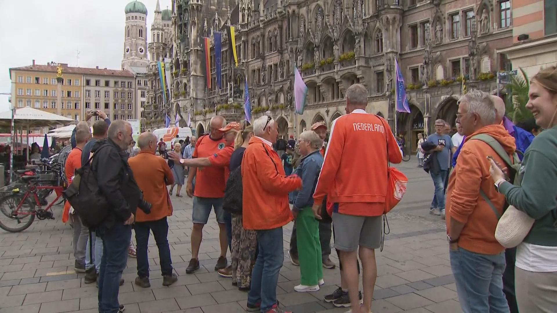 Eerste Oranjefans druppelen al binnen in München