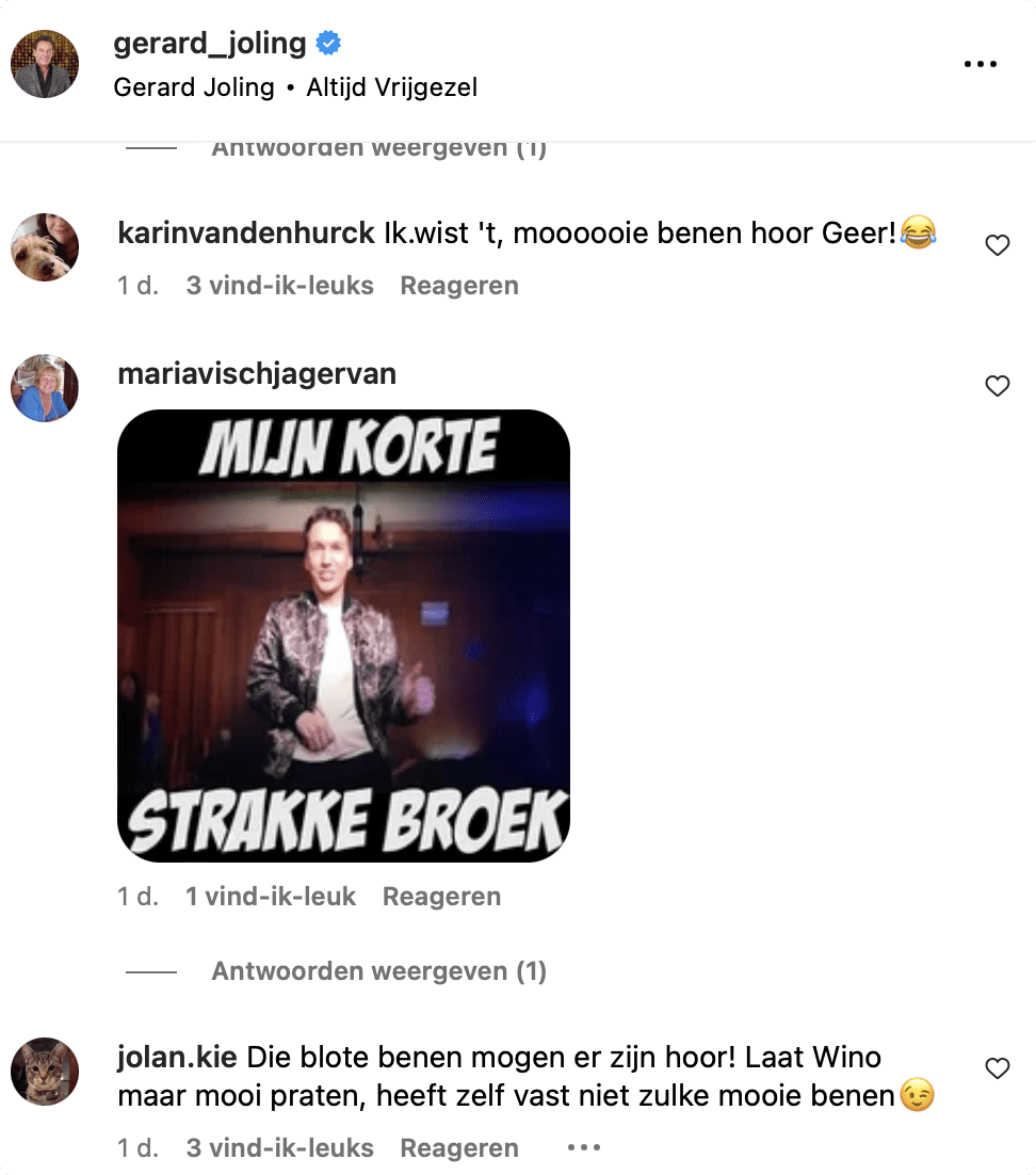 Bron: Gerard Joling op Instagram. 