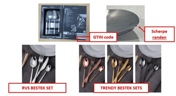 RVS BESTEK SET 24-DELIG en TRENDY BESTEK SET 16-DELIG. Bron: ALDI