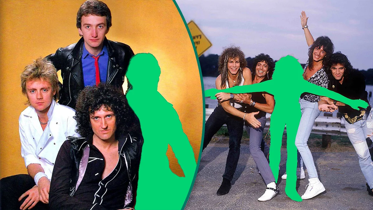 Quiz: Welke 80's frontman mist op de bandfoto?