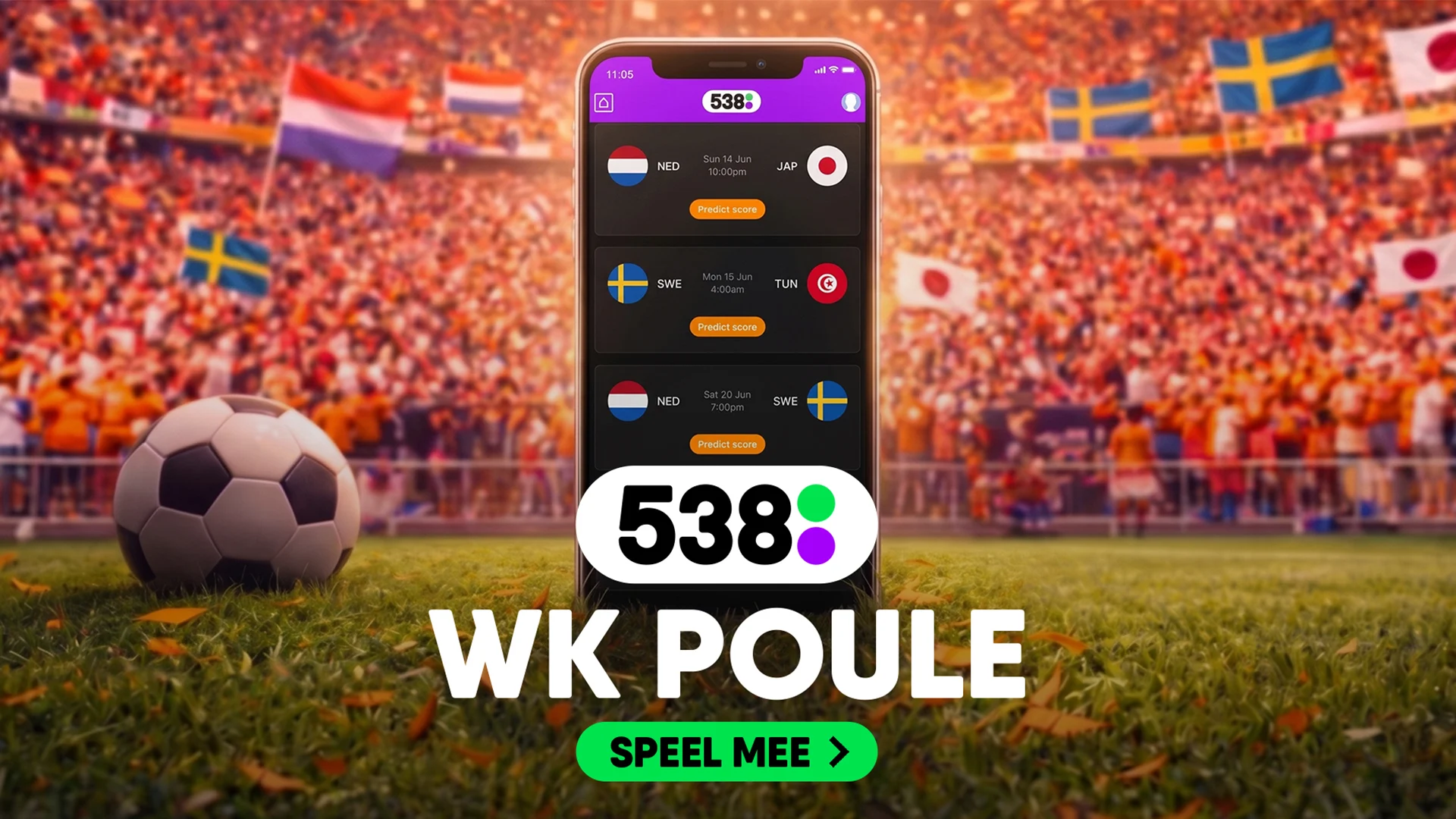 Voorspel de voetbaluitslagen in onze WK Poule op Scorito en win toffe prijzen!