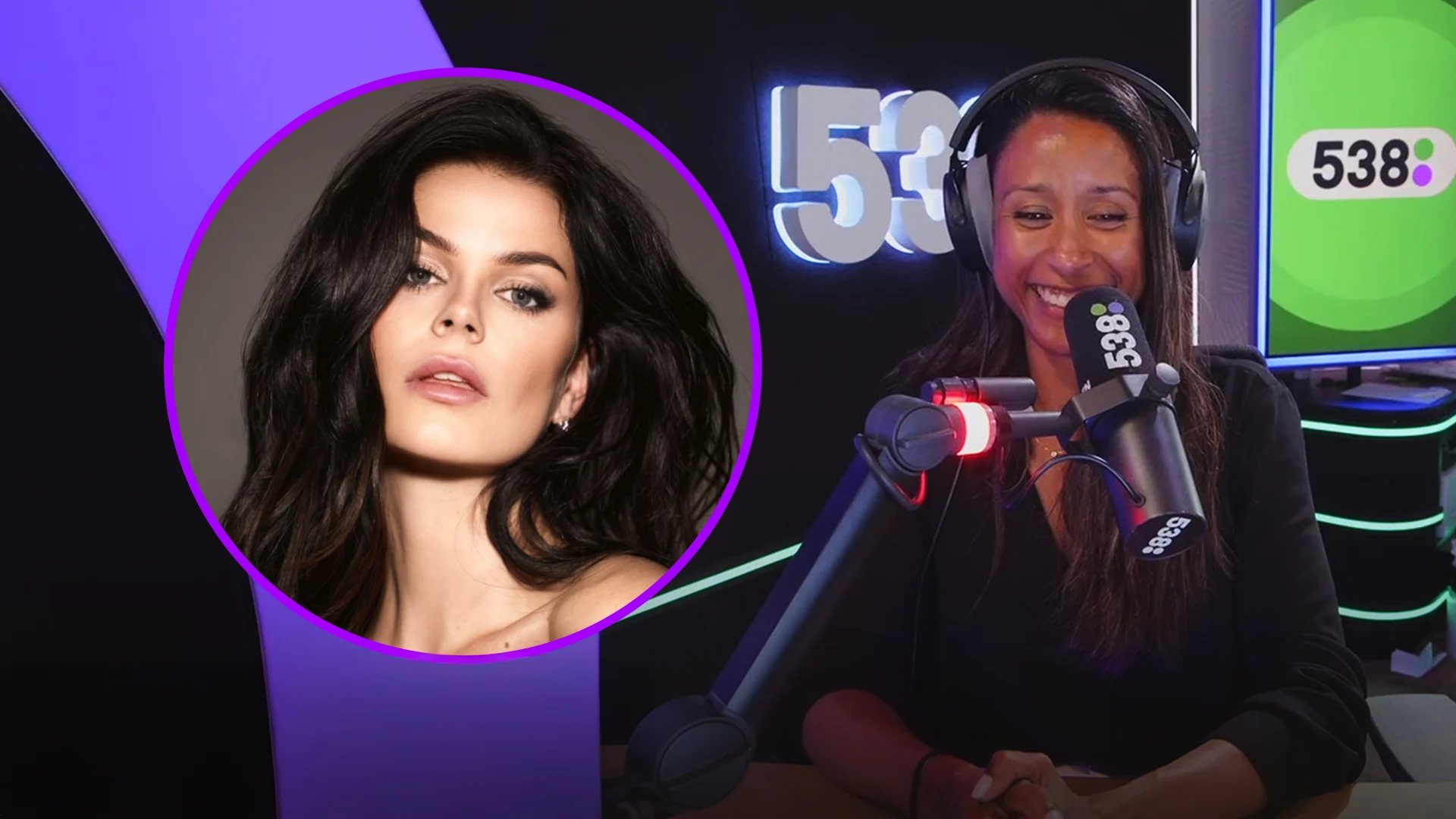 Davina Michelle checkt in bij 538 en hint op muziek met Robbie Williams! 😍