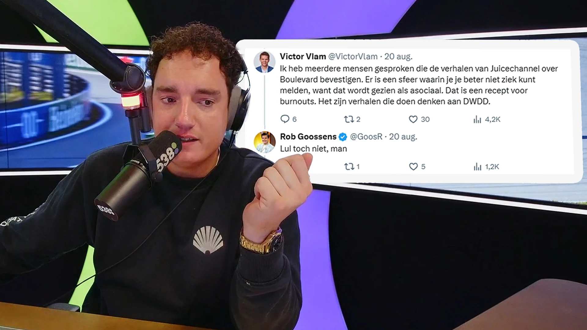 Victor Vlam over clash met Rob Goossens na kritiek op RTL Boulevard