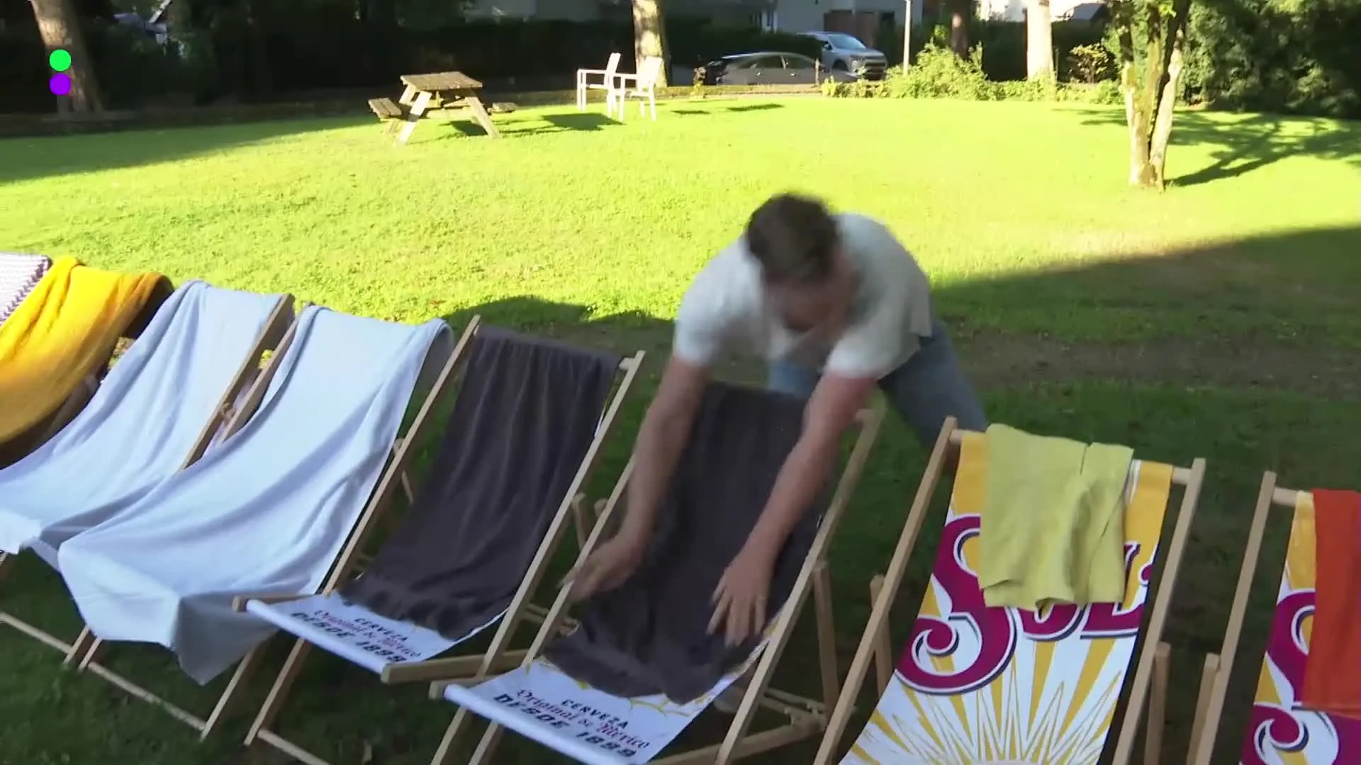 De 538 Zomerspelen handdoekje leggen