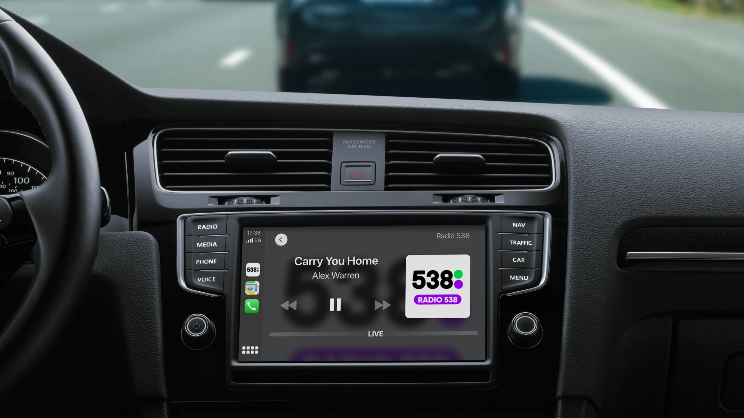 Luister Radio 538 nu onderweg via Carplay of Android Auto