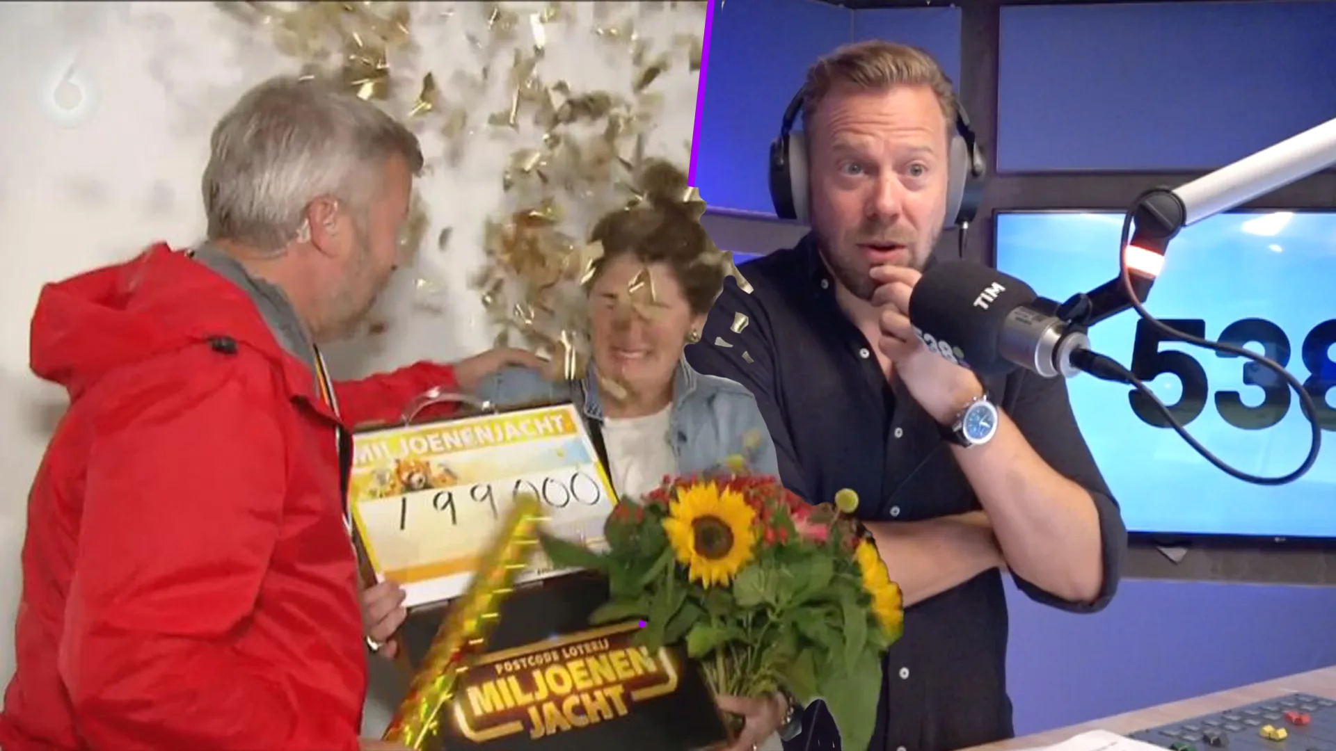 Winston gaat nooit meer een confetti kanon afschieten 😂