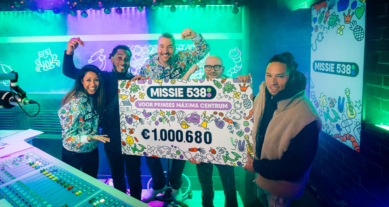 Wauw, al meer dan een miljoen euro opgehaald met Missie 538! 🙌