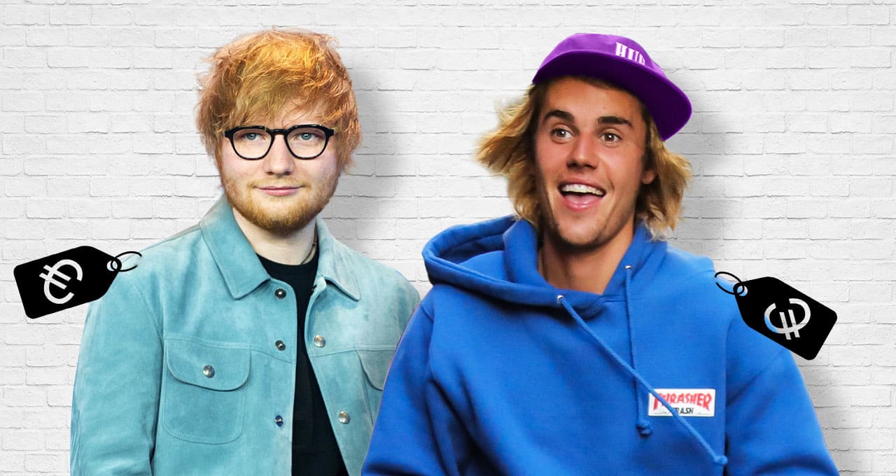 Zoveel kost het om artiesten als Ed Sheeran of Justin Bieber te boeken