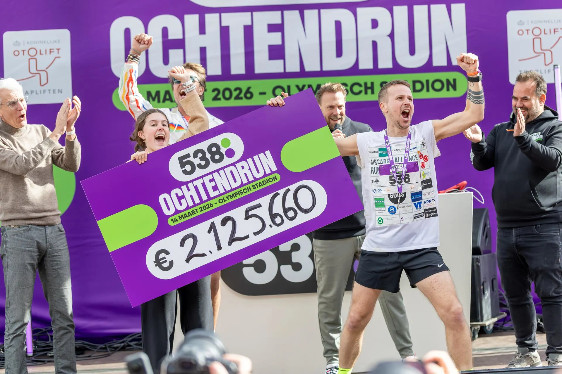 De 538 Ochtendrun levert recordbedrag van 2.125.660 euro op voor het Prinses Máxima Centrum