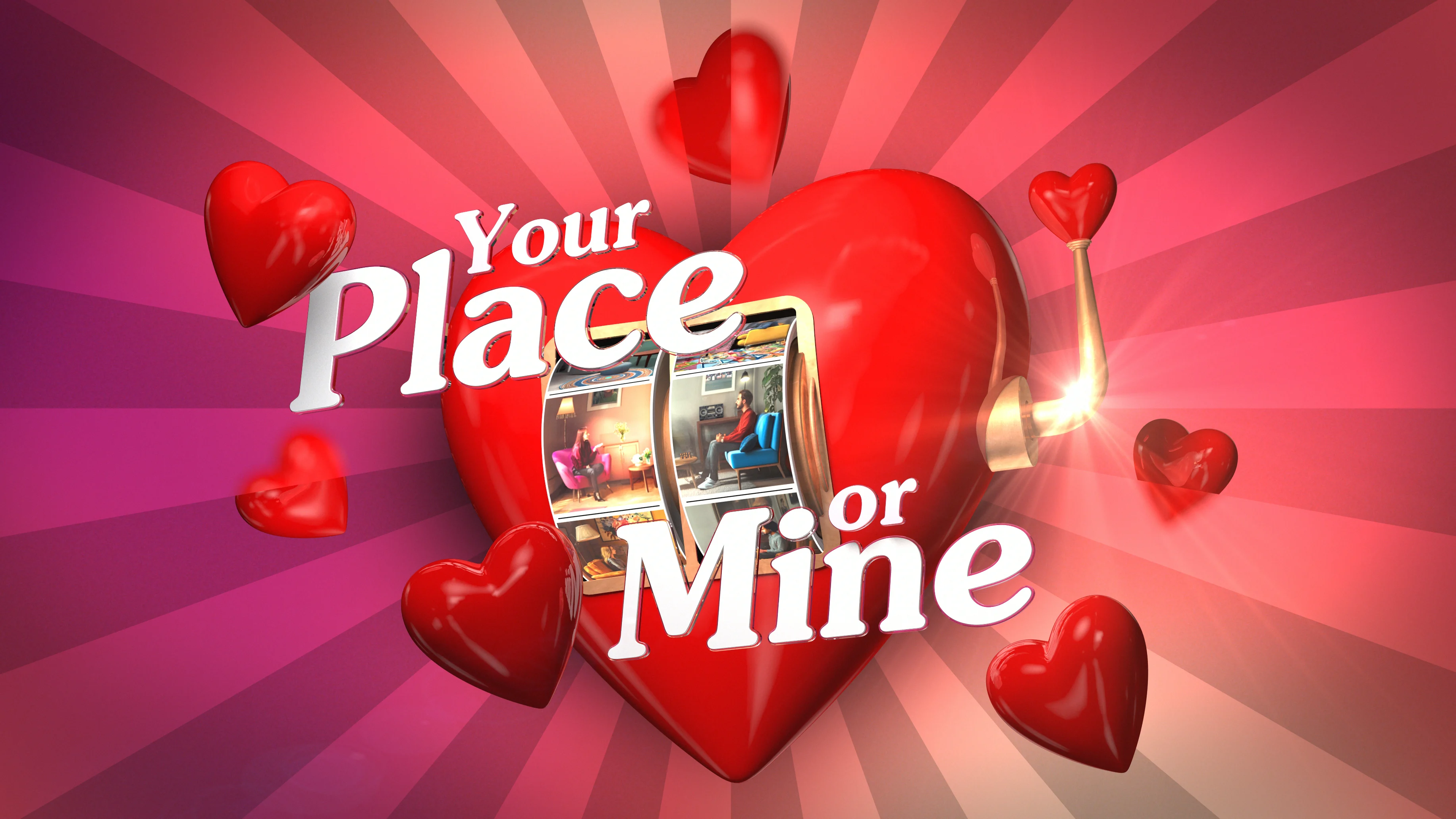 Daten vanaf je eigen bank in datingshow Your Place or Mine.