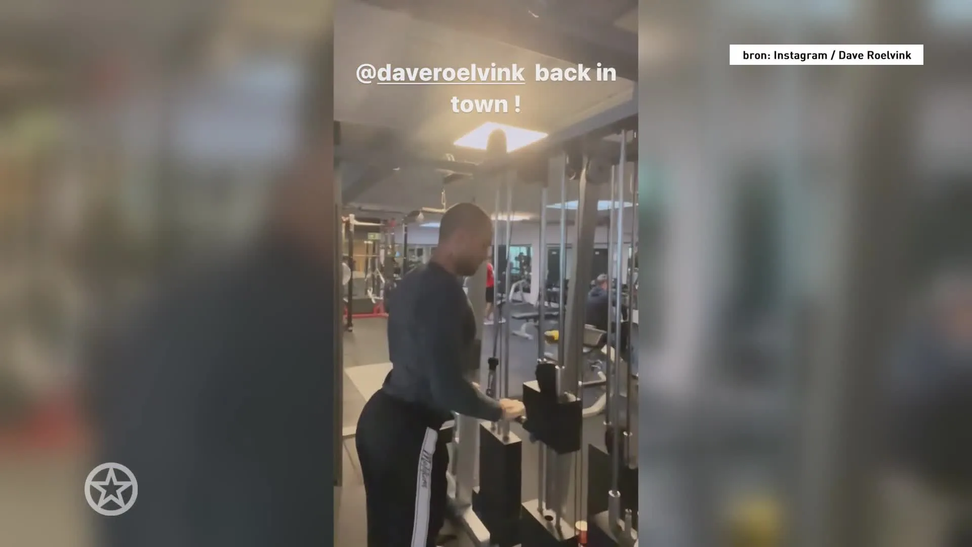 Dave Roelvink aan het sporten met vader Dries