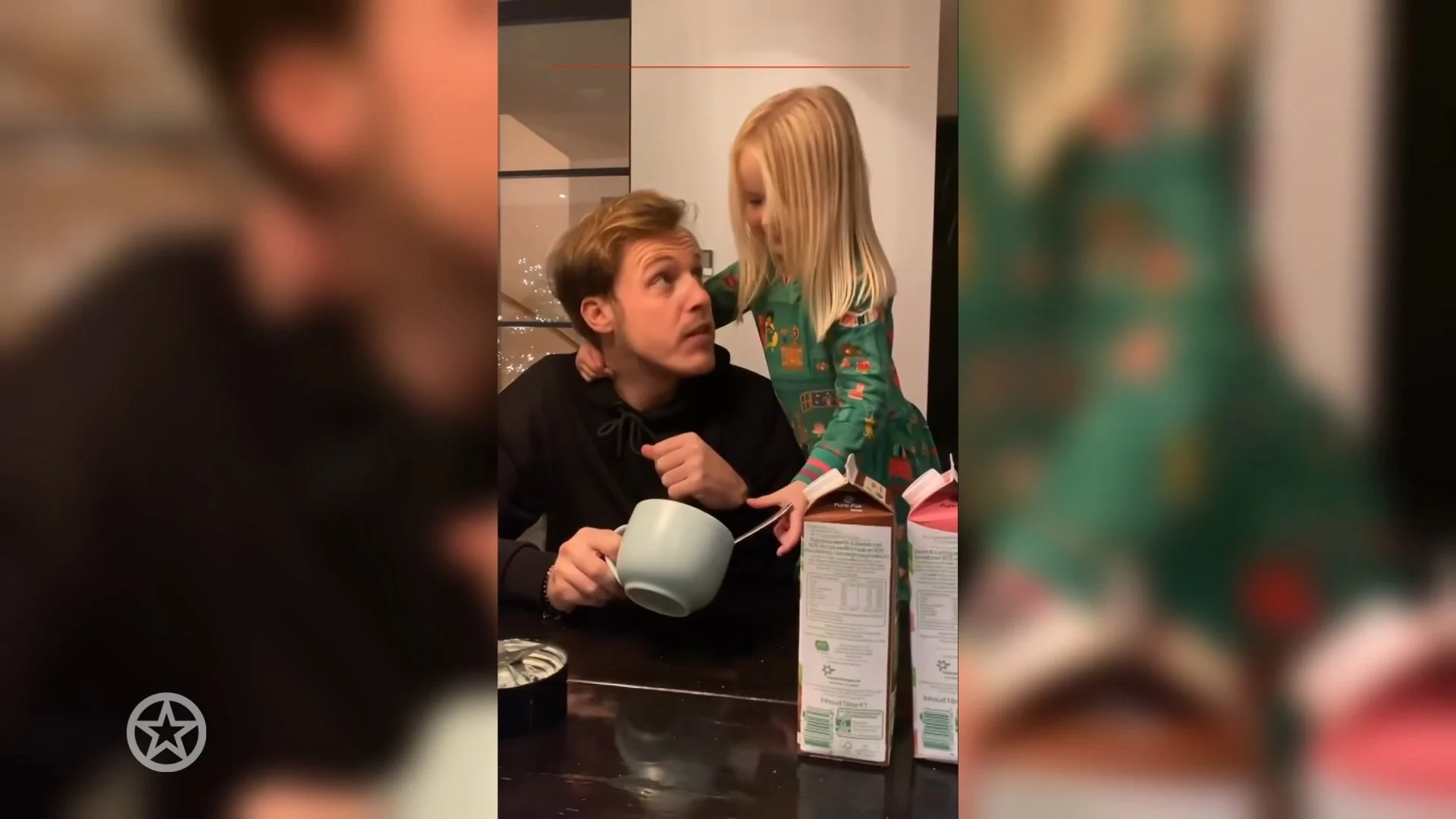 Dochter Maxime Meiland helpt papa Leroy met toetje eten