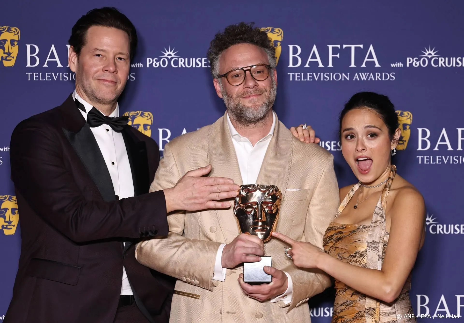 Seth Rogen eert overleden Catherine O'Hara tijdens BAFTA's
